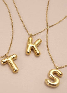 18K STAINLESS STEEL TARNISH FREE  INITIAL NECKLACE | S