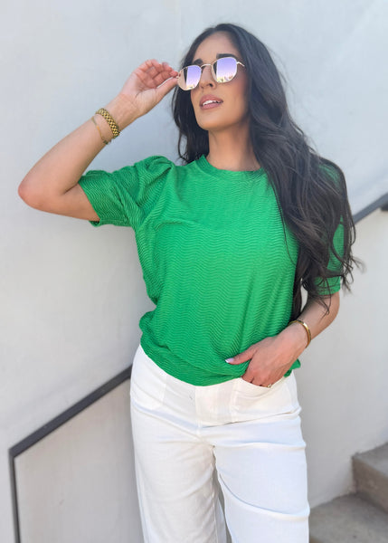 Caring For You Kelly Green Top - Medium