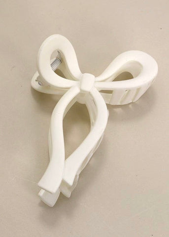 MATTE BOW HAIR CLAW CLIPS | Off White