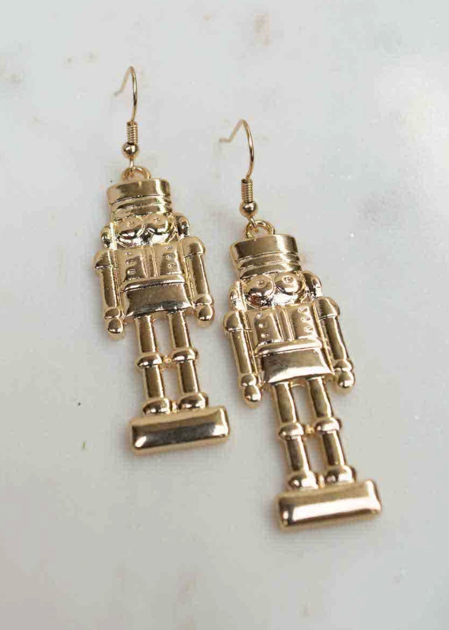 Nutcracker Earrings -Gold