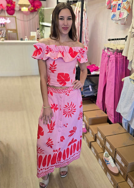 From The Beach 2 Pc Top & Midi Skirt