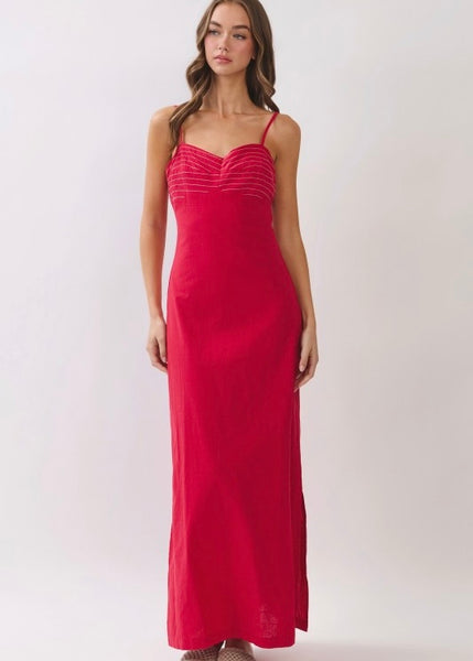 Going For The Win Red Maxi Dress