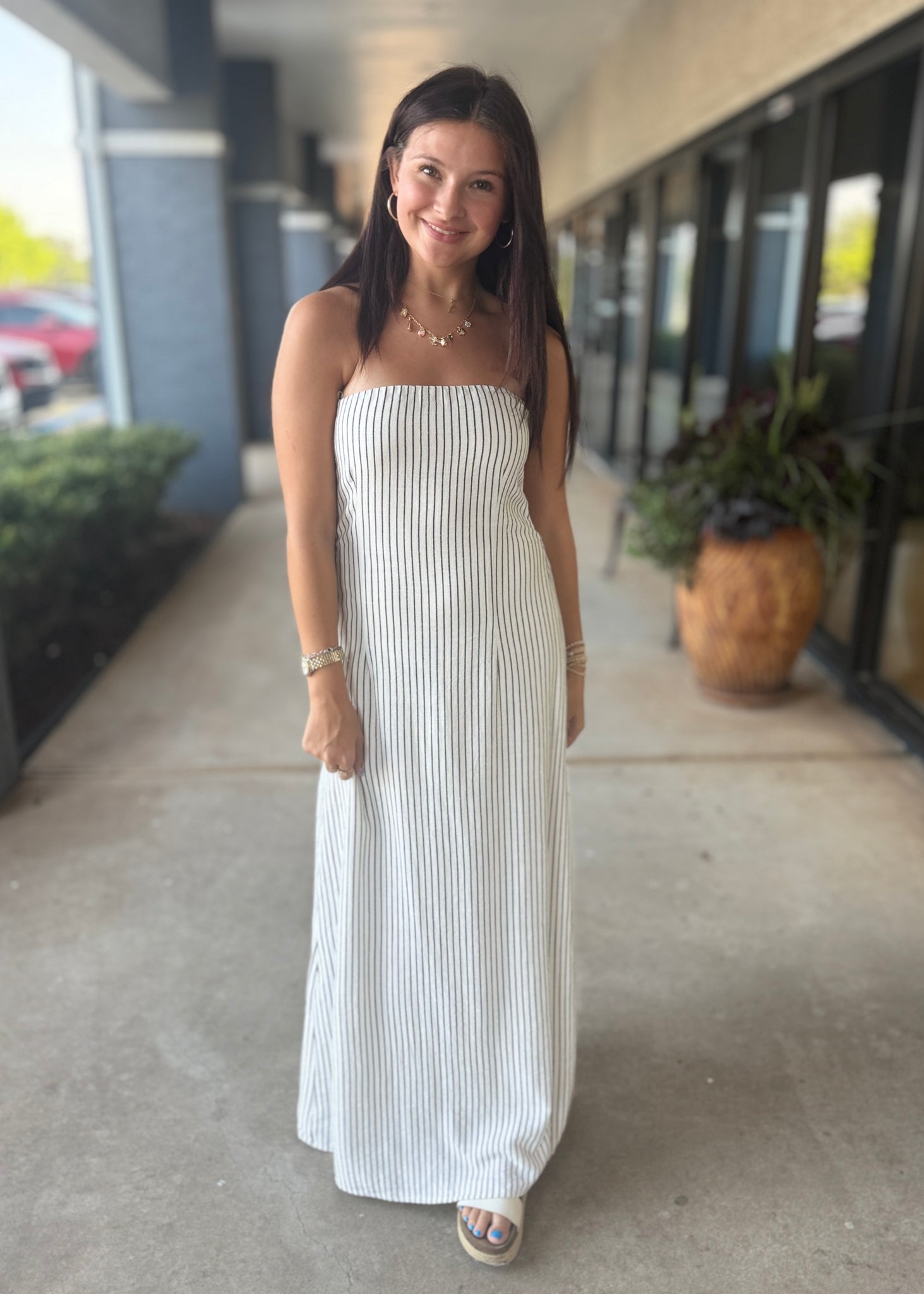 Sunset Serenade Back Tie Maxi Dress