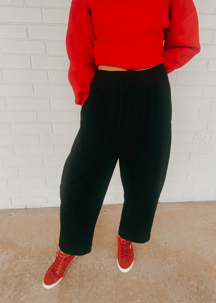 In Your Own Way Black Barrel Pants