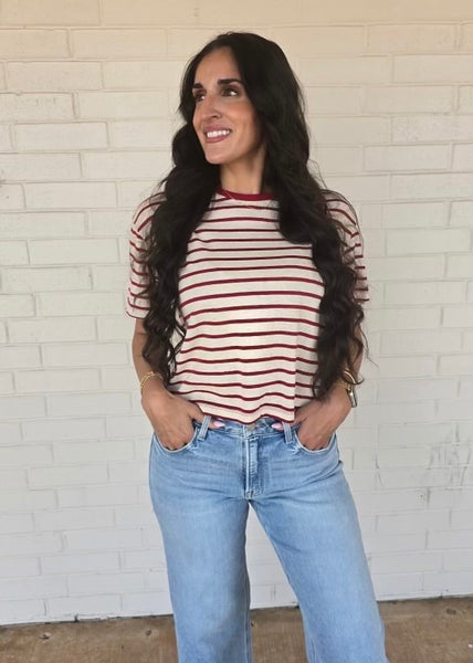 Dreams Come True Red Striped Tee
