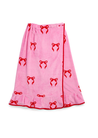 Pink Bow Bath Towel Wrap