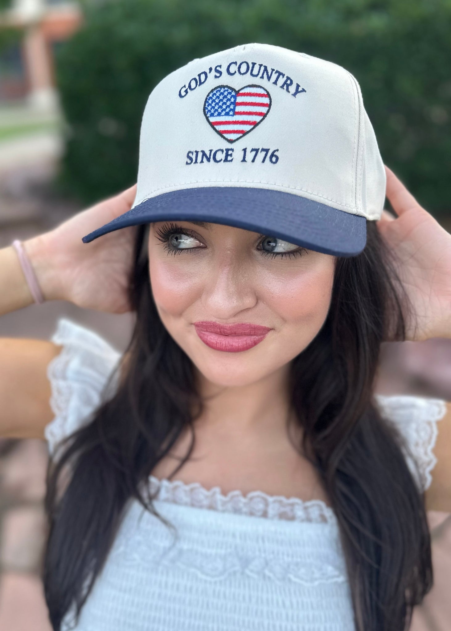 "Gods Country" Cream Trucker Hat