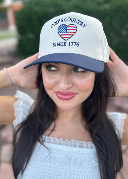 "Gods Country" Cream Trucker Hat
