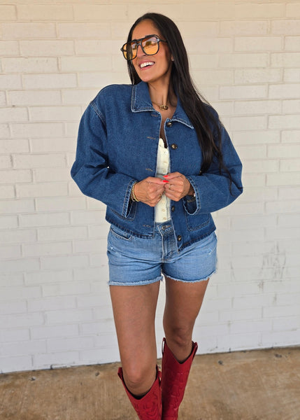 Let's Go Collared Denim Jacket