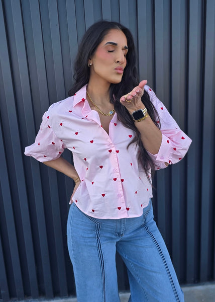 Love Is In The Air Pink Heart Top