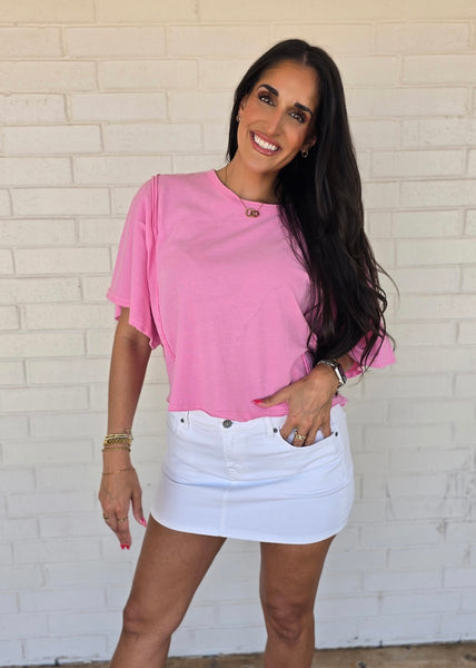 Just Because Pink Mineral Washed Tee