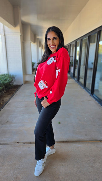 Sweet Santa Sequin Face Sweater