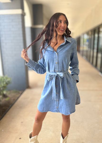 Time After Time Denim Shirt Dress