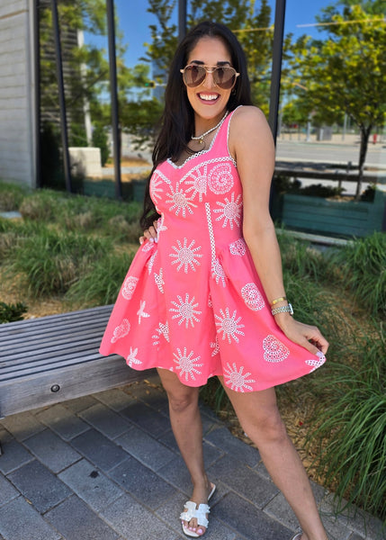 Fun In The Sun Embroidered Mini Dress