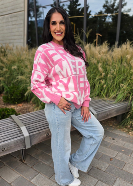 All In 3D Merry Pink Christmas Sweater