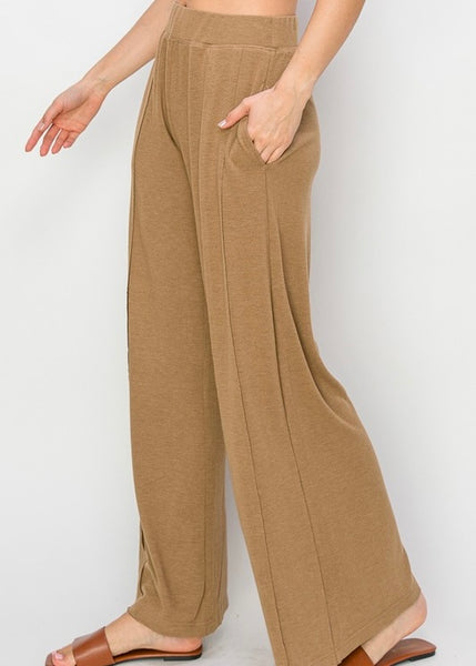 Lounge Love Mocha Ultra Soft Wide Leg Pant