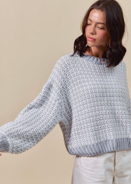 Whether Or Not Lt. Blue/Ivory Sweater