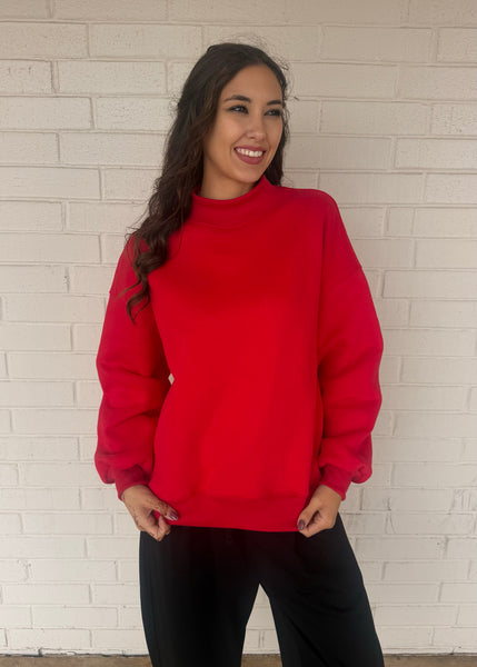 This Is Us Red Mock Neck Sweatshirt