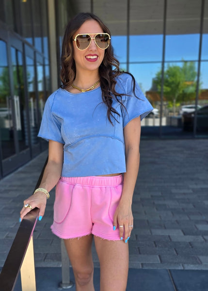 Mindful Decision Blue Mineral Washed Top