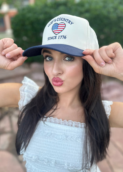"Gods Country" Cream Trucker Hat