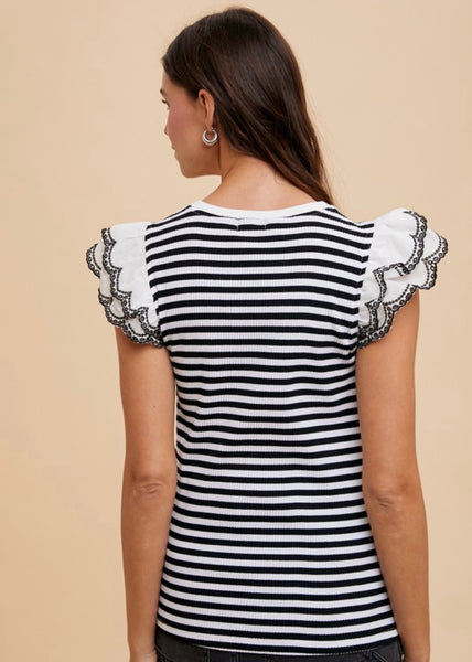 Decision Maker Black & White Striped Knit Top