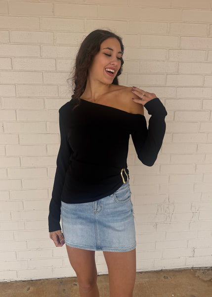 New Start Long Sleeve Off Shoulder Top