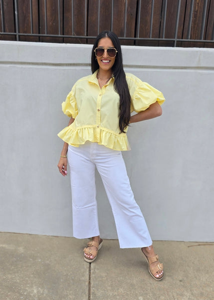 Let There Be Sunshine Yellow Baby Doll Top