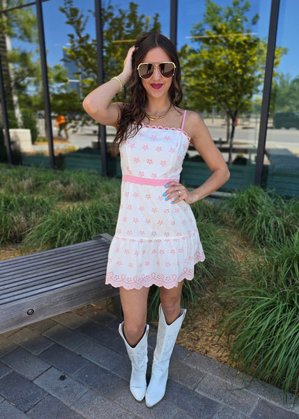 Sweet As Can Be Embroidered Mini Dress