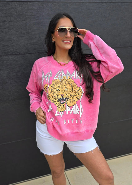 Def Leppard Love Bites Pink Sweatshirt