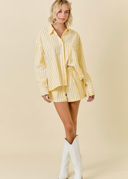 Lemoncello Striped 2 Pc Short Set
