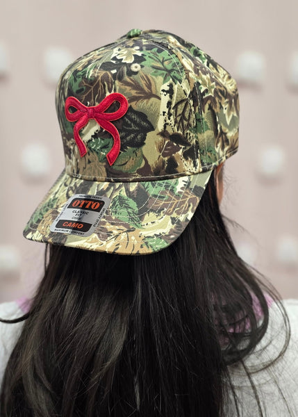 Camo Hat With Red Bow