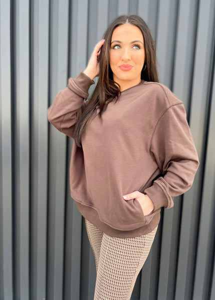 Cozy Curve Oversized Cocoa Sweatshirt