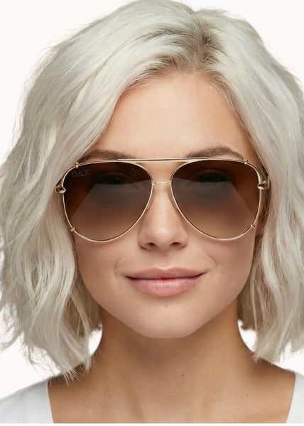 Shay Gold/Brown Lens Aviator Sunnies