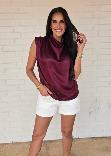 More Than Enough Burgundy Sleeveless Top