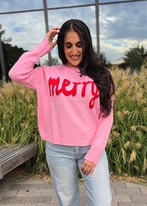 Pink/Red "Merry" Sweater