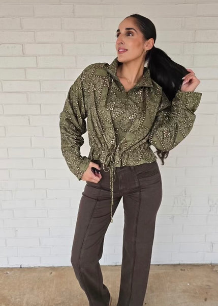 Dylan Mocha Contrast Straight Leg Denim
