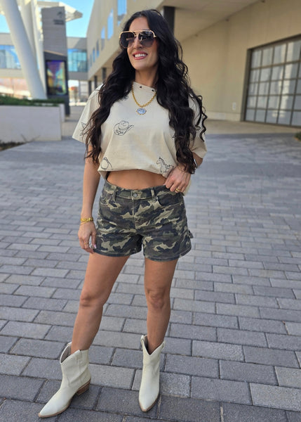 Never Blend In Camo Dad Shorts