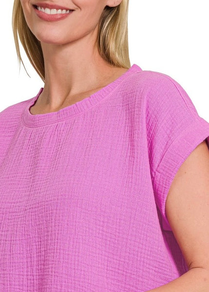 Sweet Sensation Pink Short Sleeve Top