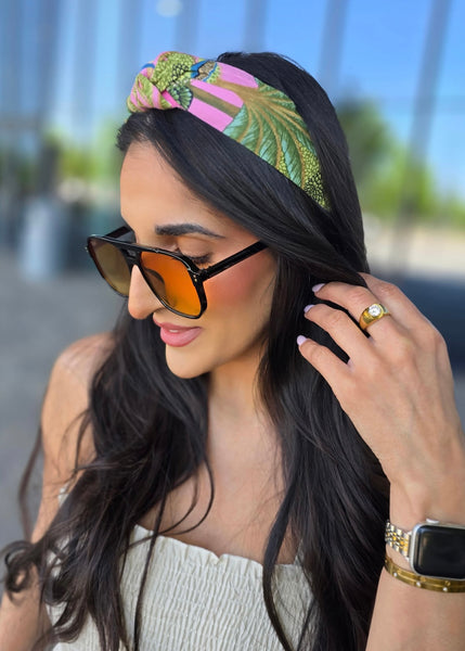 Pink Tropical Print Headband