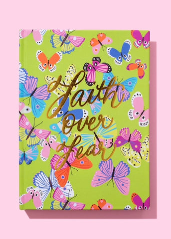 Faith Over Fear Hardcover Butterfly Notebook