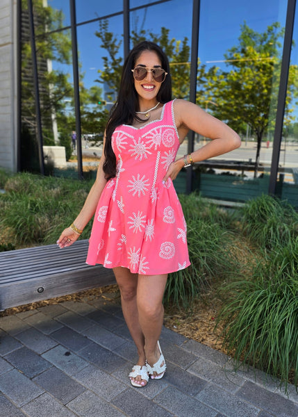 Fun In The Sun Embroidered Mini Dress