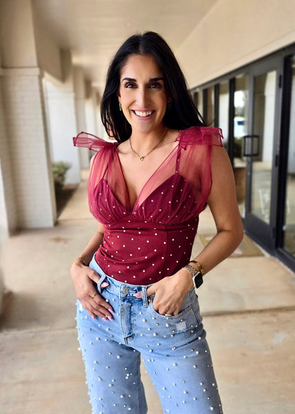 Wisteria Tulle Polka Dot Cami Top