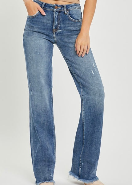 Avery High Rise Dark Straight Jean