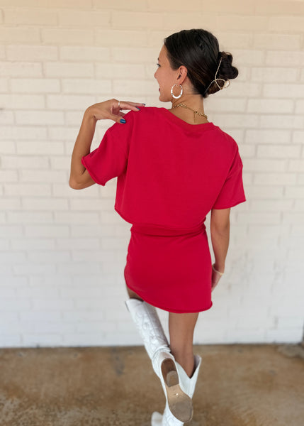 Never Been Happier Red Cropped Top & Skort Set