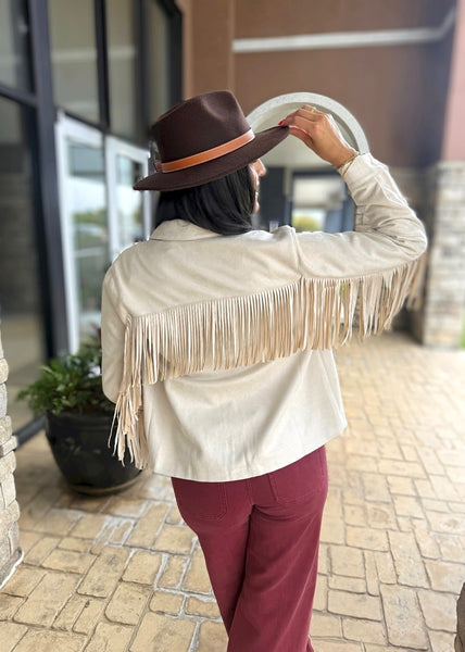 Country Girl Ivory Suede Fringe Jacket