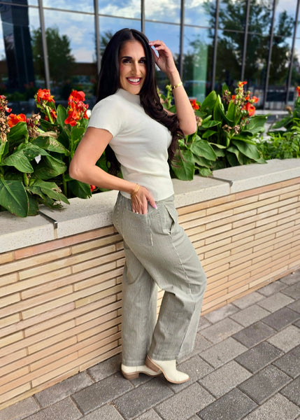 Good Girl Black & White Striped Pant