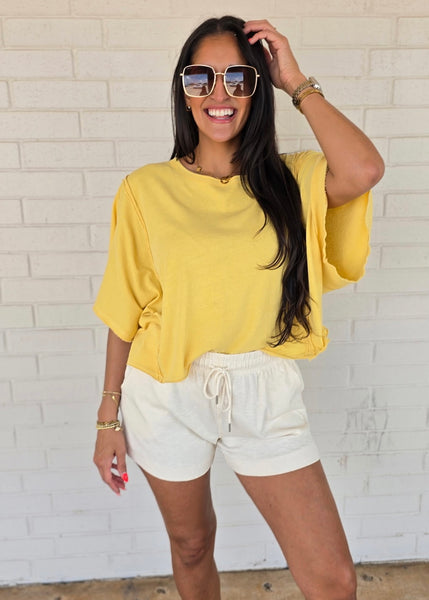 Just Because Yellow Mineral Washed Tee