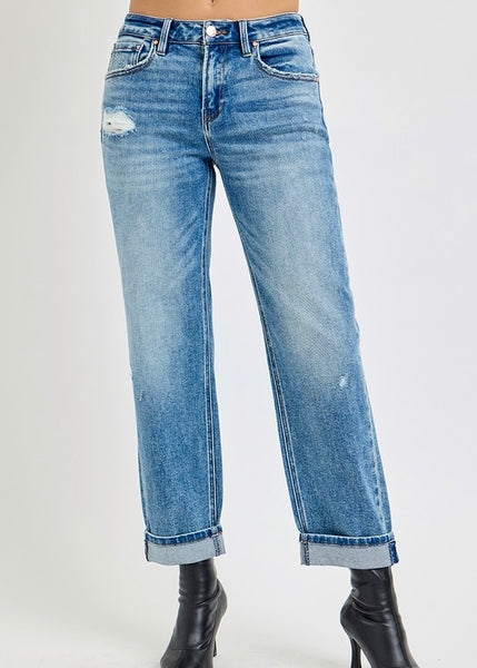 Genie Mid Rise Boyfriend Denim