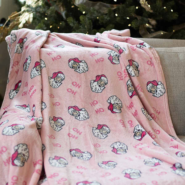 HoHoHo Santa Throw -Pink