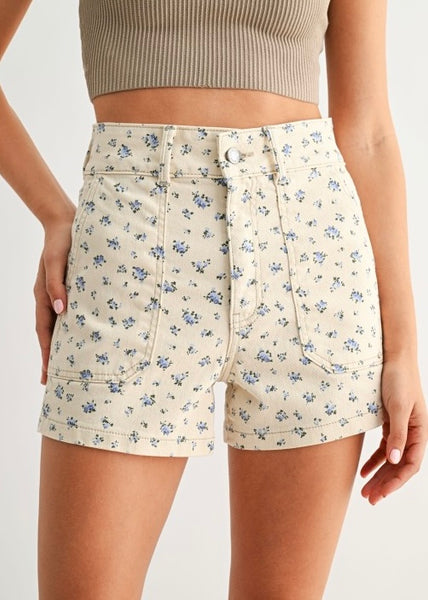 Whats Next Floral Print Cargo Short